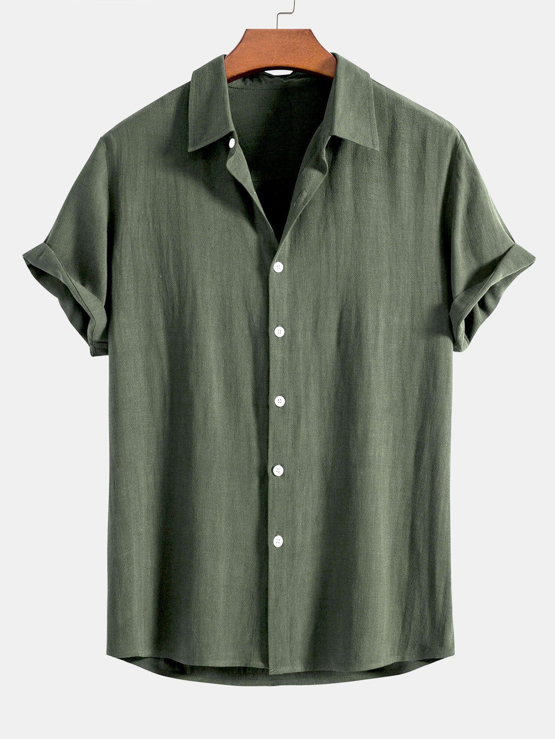 Linne Rayon Mix Skjorta med Knappar & Raka Ben Linnebyxor