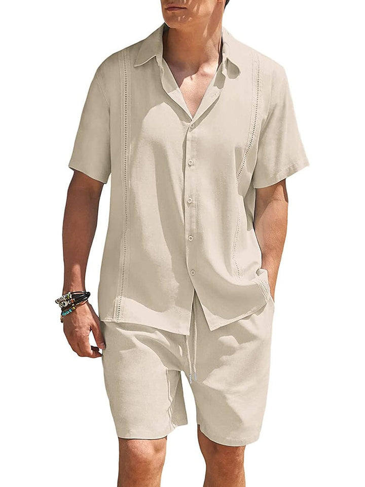 2-Delat Strand Guayabera Linneset