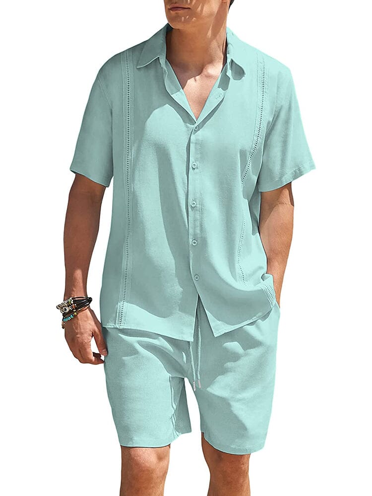 2-Delat Strand Guayabera Linneset