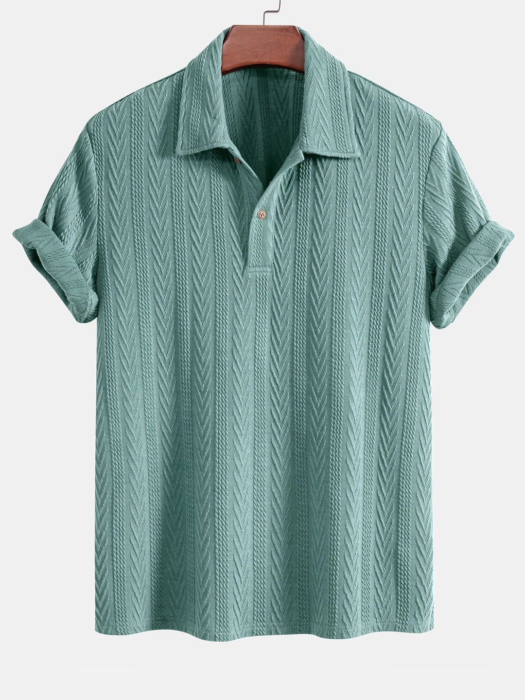 Stickad Geometrisk Jacquard Pikétröja