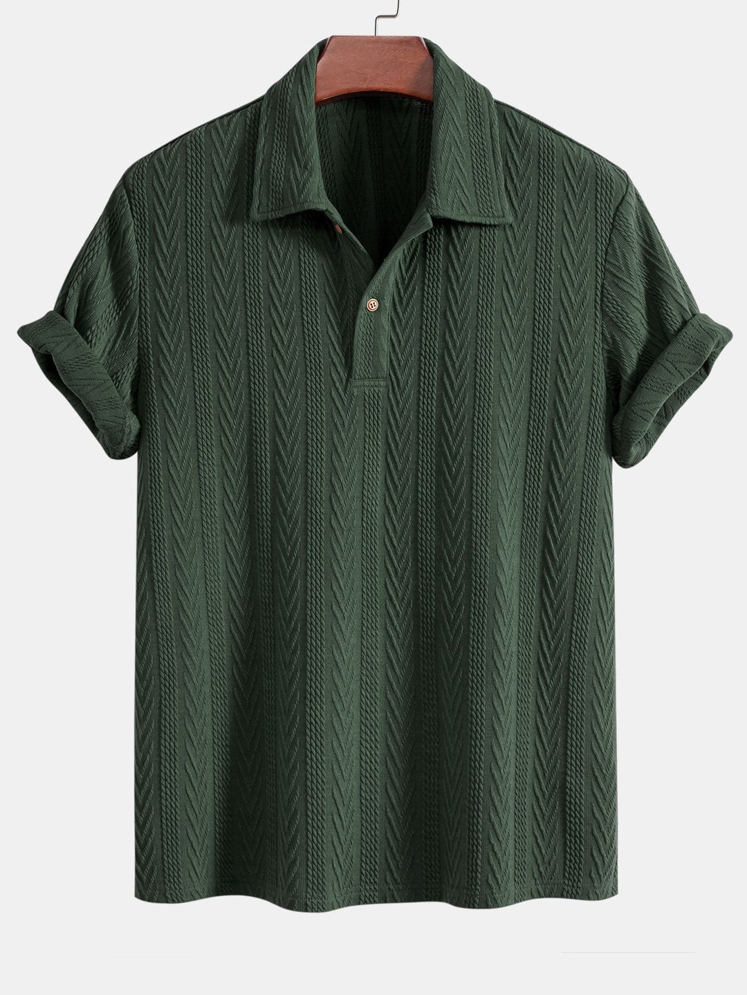 Stickad Geometrisk Jacquard Pikétröja
