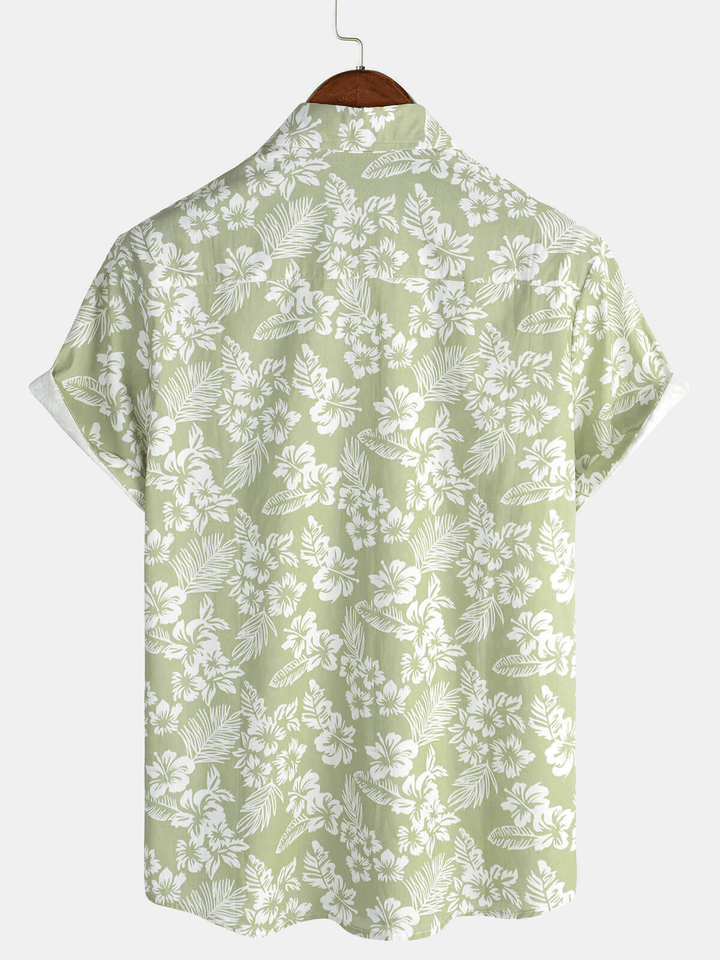 Van Elst Mode® | Hawaiiskjorta med Korta Ärmar och Blomstermönster