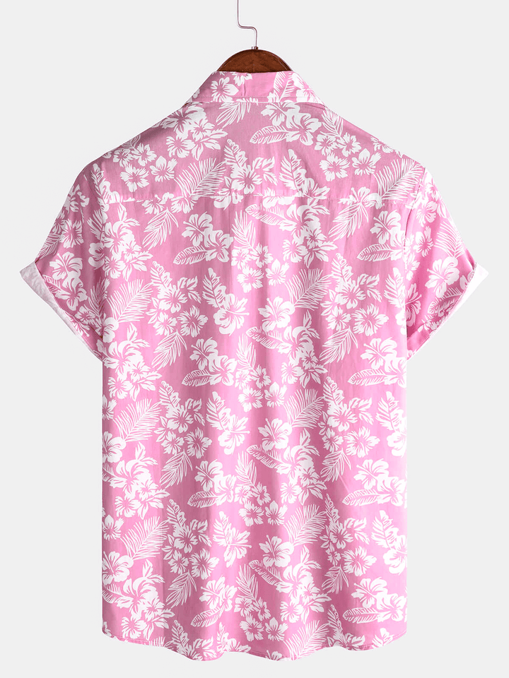 Van Elst Mode® | Hawaiiskjorta med Korta Ärmar och Blomstermönster
