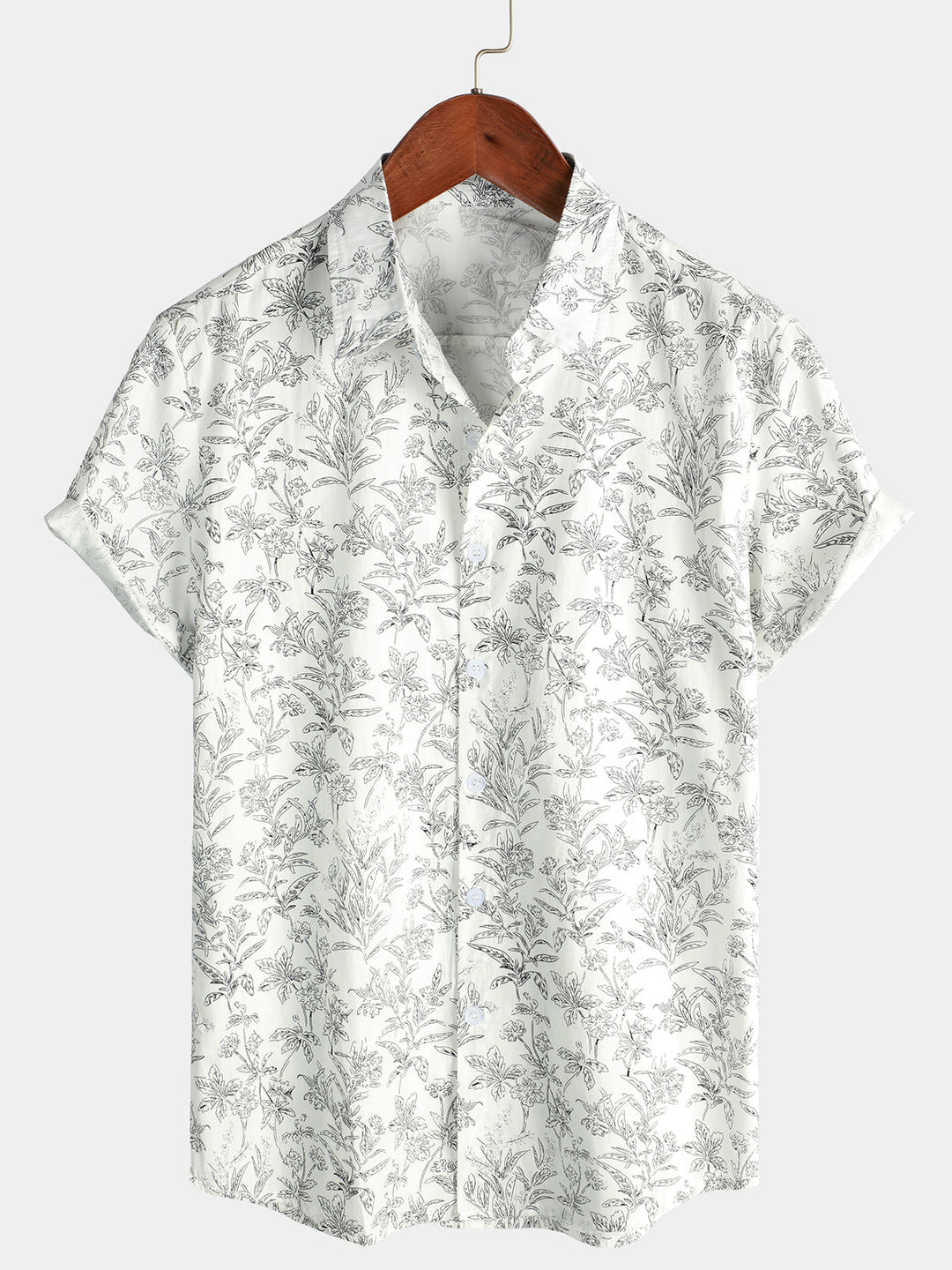 Van Elst Mode® | Bomull Hawaii Skjorta med Korta Ärmar