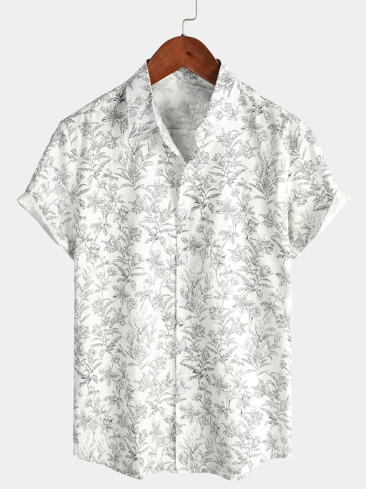 Van Elst Mode® | Bomull Hawaii Skjorta med Korta Ärmar