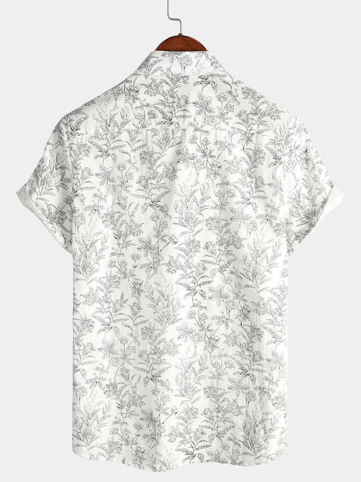 Van Elst Mode® | Bomull Hawaii Skjorta med Korta Ärmar
