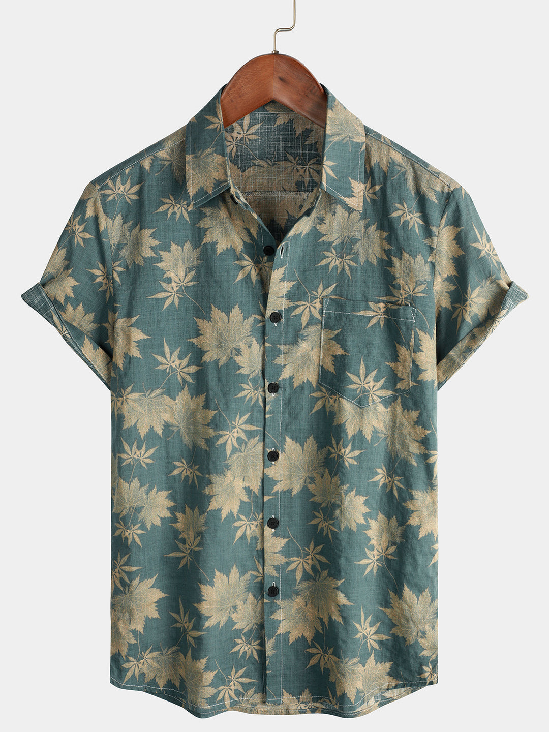 Van Elst Mode® | Bomull Hawaii Skjorta med Korta Ärmar