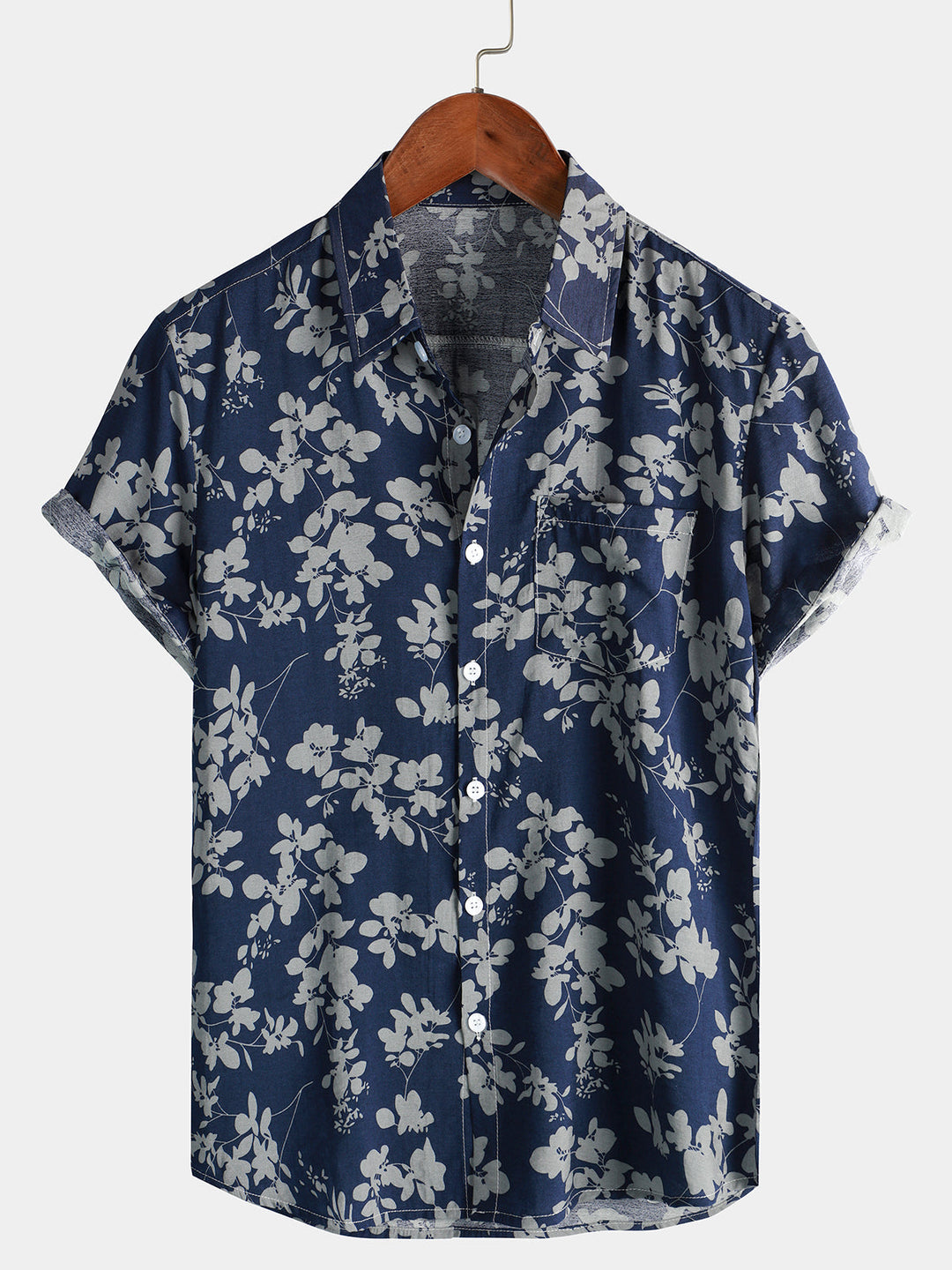 Van Elst Mode® | Bomull Hawaii Skjorta med Korta Ärmar