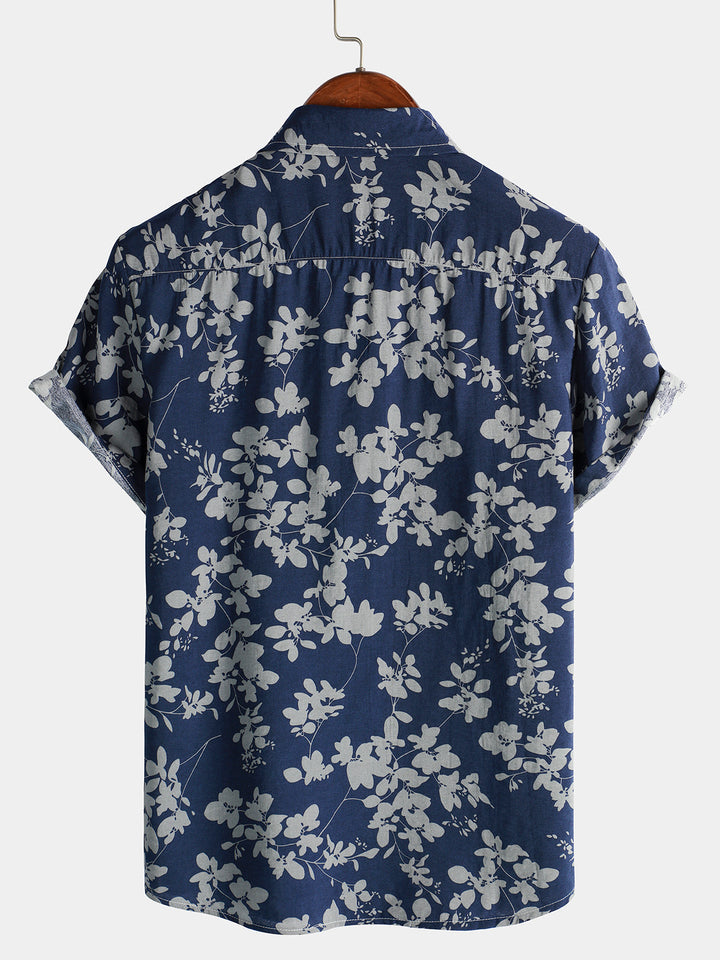 Van Elst Mode® | Bomull Hawaii Skjorta med Korta Ärmar