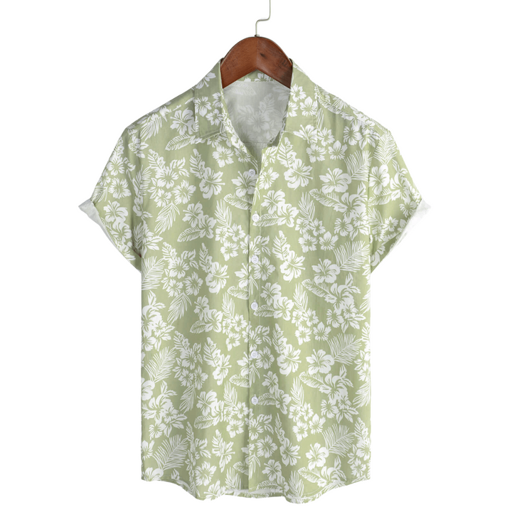Van Elst Mode® | Hawaiiskjorta med Korta Ärmar och Blomstermönster
