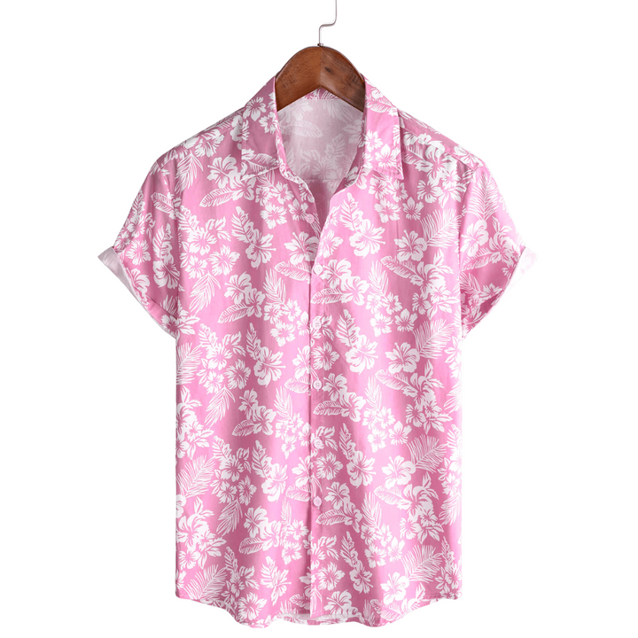 Van Elst Mode® | Hawaiiskjorta med Korta Ärmar och Blomstermönster