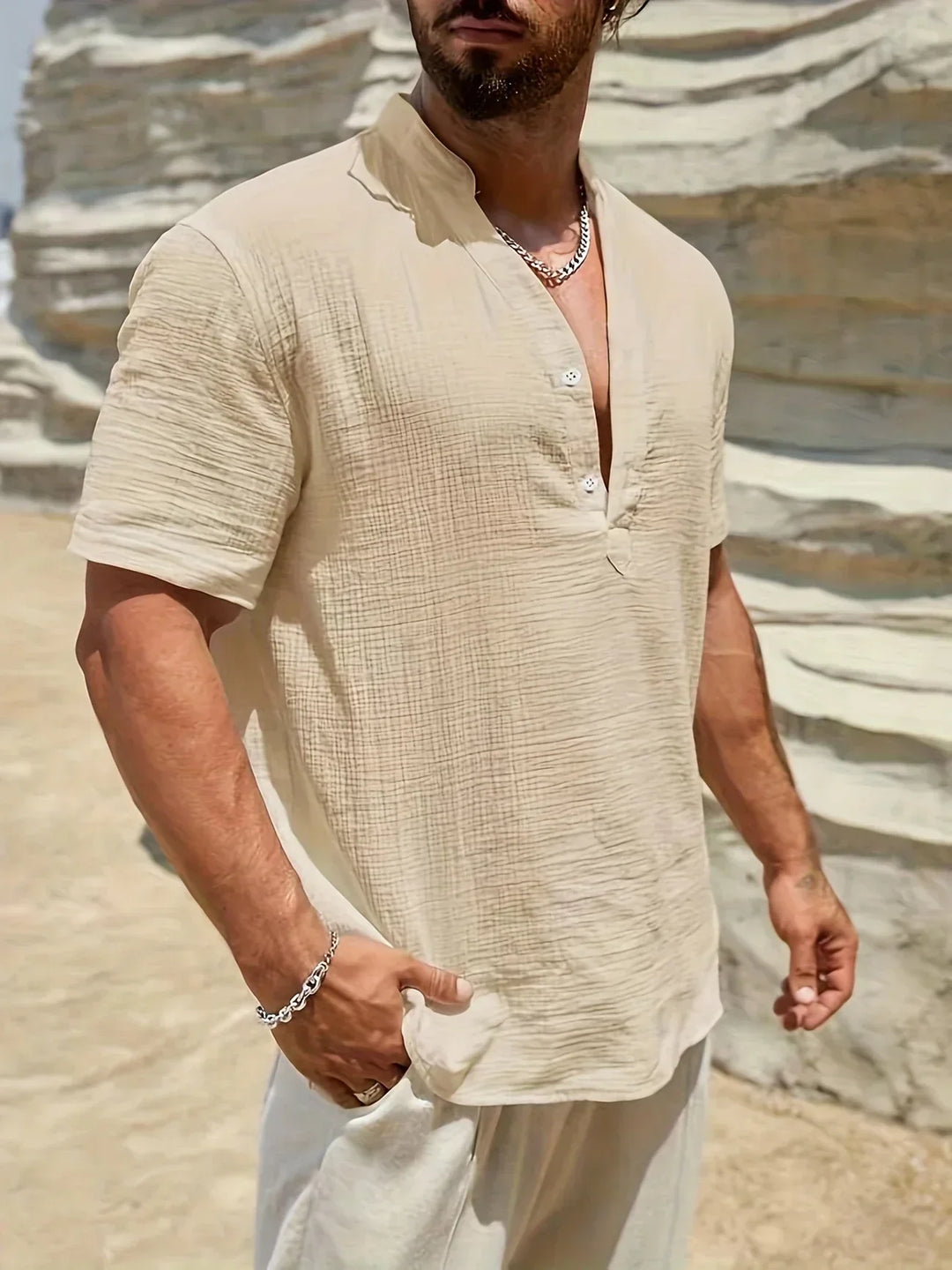 Leblanc™ | Chemise d’été élégante à col montant
