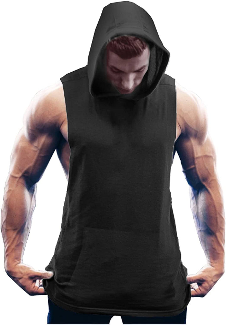 Workout Bodybuilding Ärmlös Huva Linne