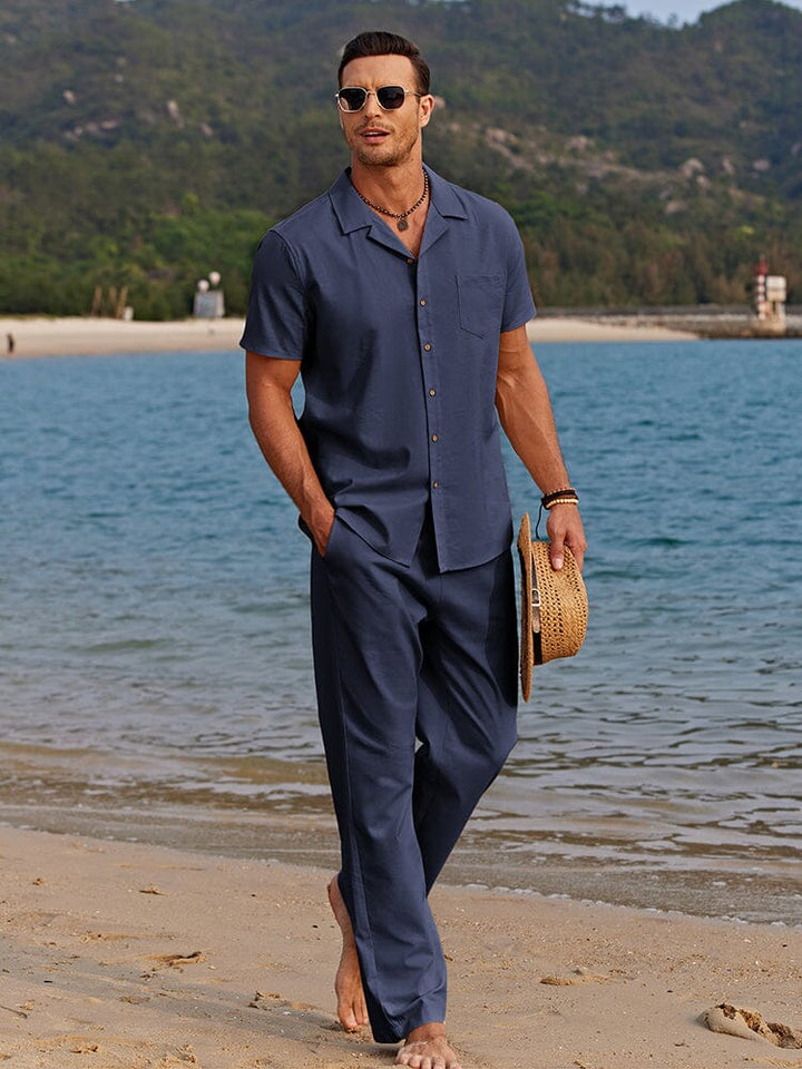 Casual Linne Strandskjortset