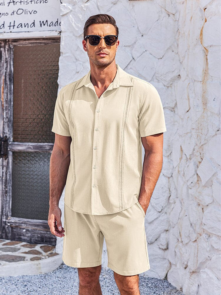 Mjuk Kubansk Skjorta Shorts Set