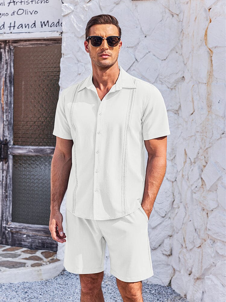Mjuk Kubansk Skjorta Shorts Set