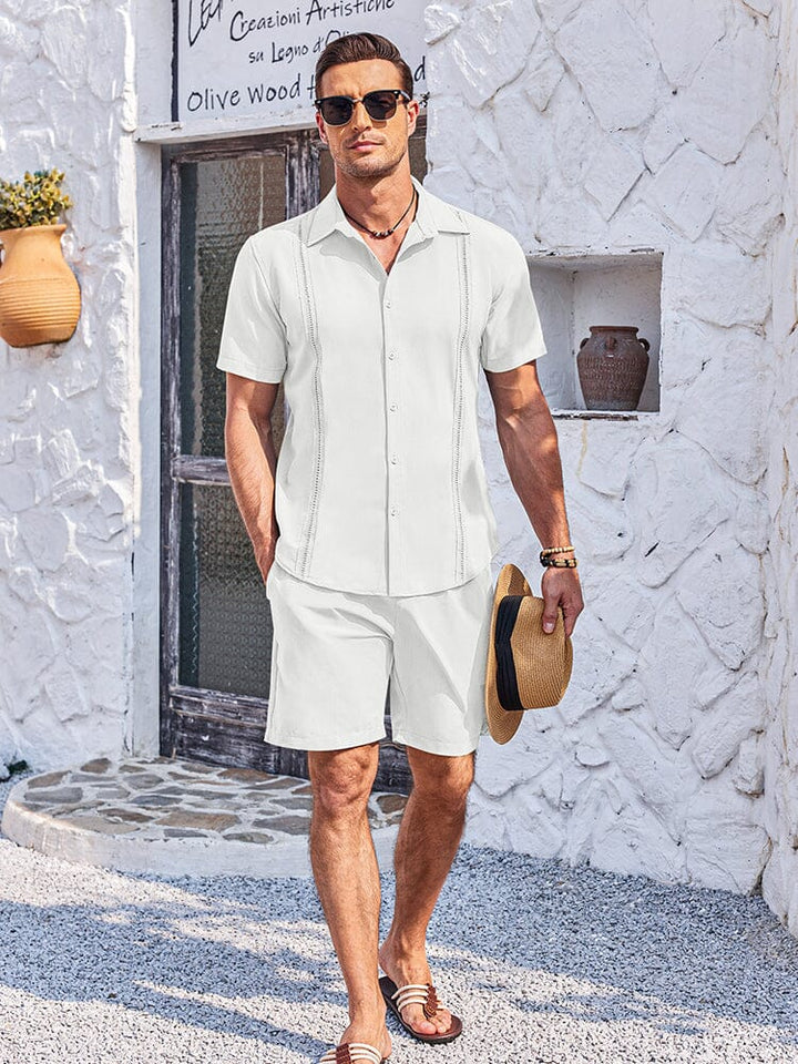 Mjuk Kubansk Skjorta Shorts Set