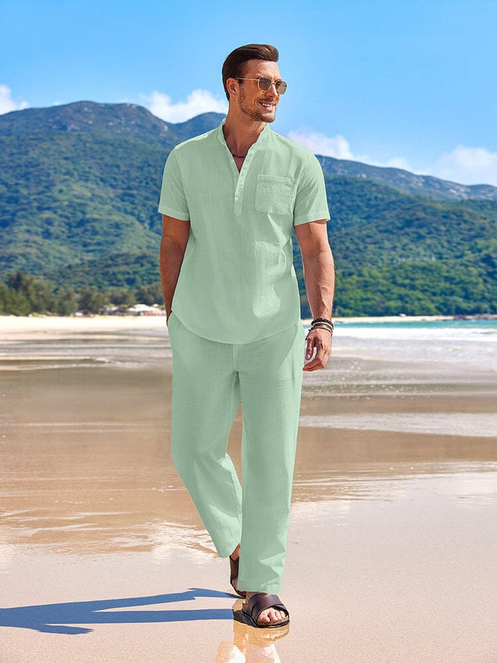 Casual Strand Bomull Linne Set