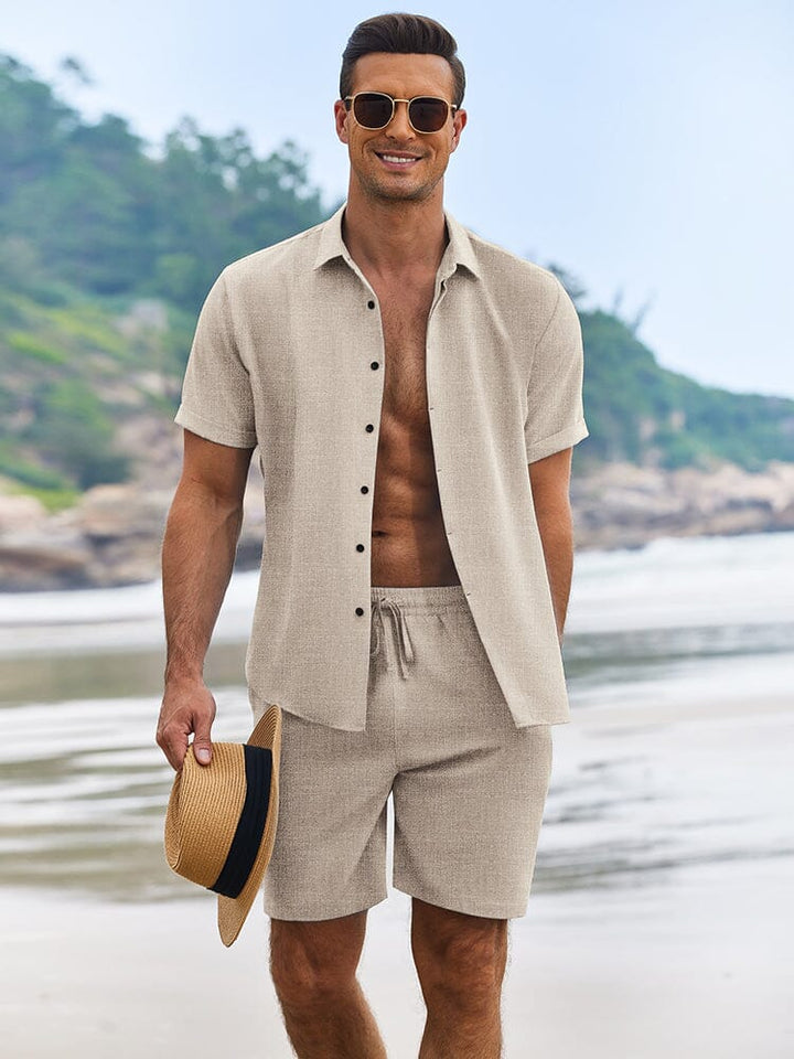 Semester Texturerat Strandskjortset