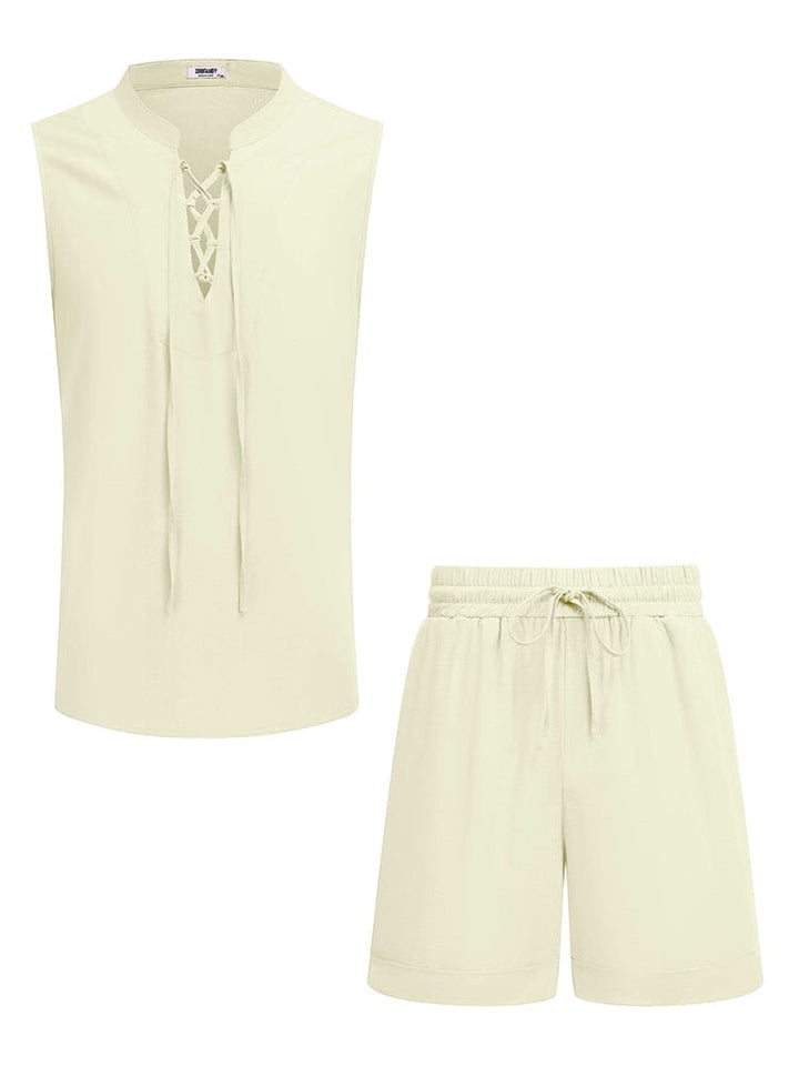 Casual Strand Linne Shorts Set
