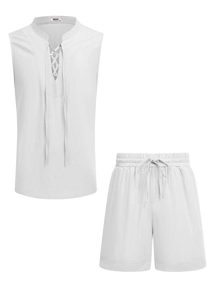 Casual Strand Linne Shorts Set