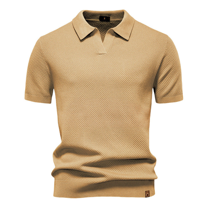 Van Elst Mode® | Elegant Pikétröja med Korta Ärmar