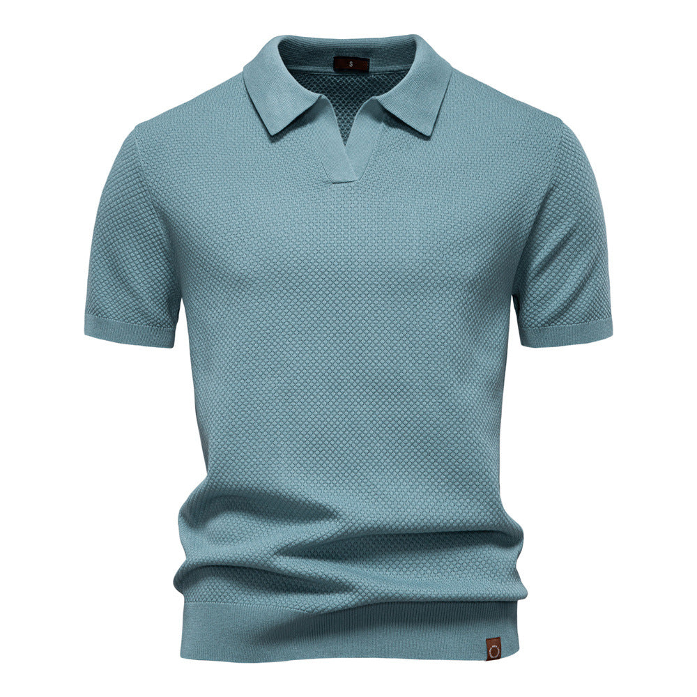 Van Elst Mode® | Elegant Pikétröja med Korta Ärmar