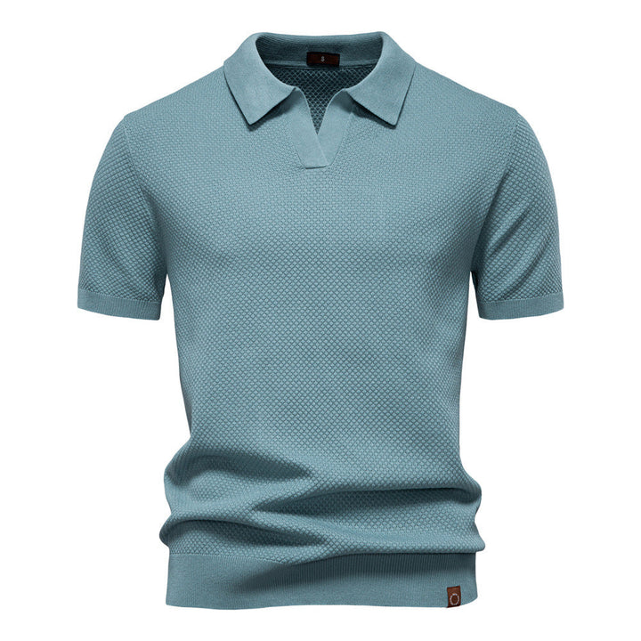 Van Elst Mode® | Elegant Pikétröja med Korta Ärmar