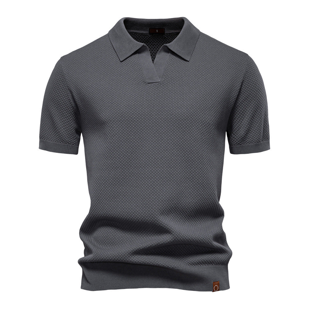 Van Elst Mode® | Elegant Pikétröja med Korta Ärmar
