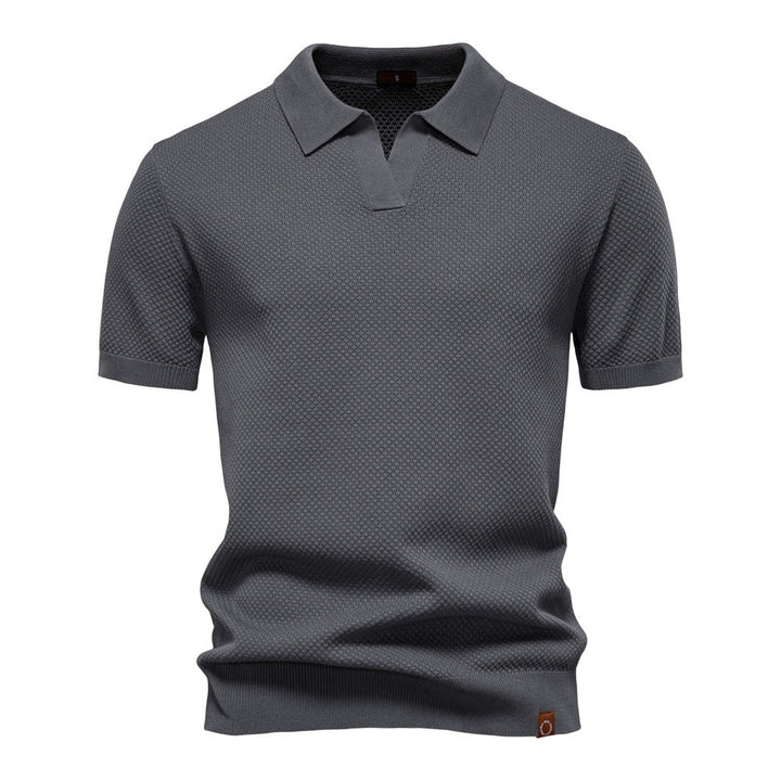 Van Elst Mode® | Elegant Pikétröja med Korta Ärmar