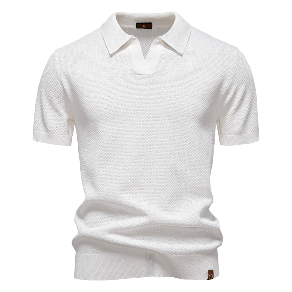 Van Elst Mode® | Elegant Pikétröja med Korta Ärmar