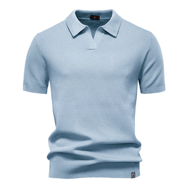 Van Elst Mode® | Elegant Pikétröja med Korta Ärmar