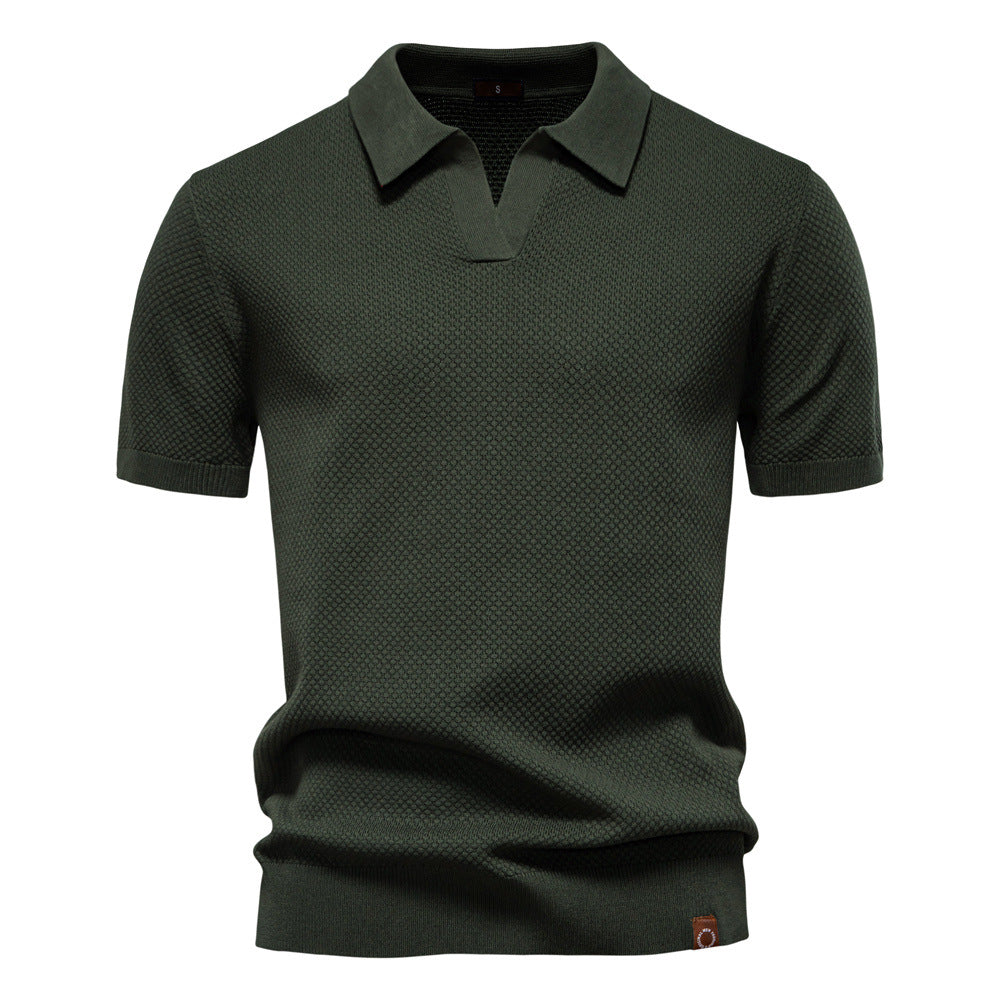 Van Elst Mode® | Elegant Pikétröja med Korta Ärmar