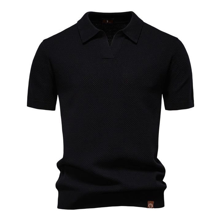 Van Elst Mode® | Elegant Pikétröja med Korta Ärmar