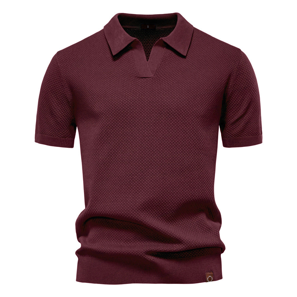 Van Elst Mode® | Elegant Pikétröja med Korta Ärmar