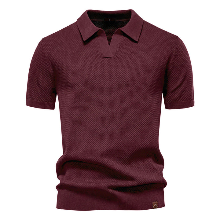 Van Elst Mode® | Elegant Pikétröja med Korta Ärmar