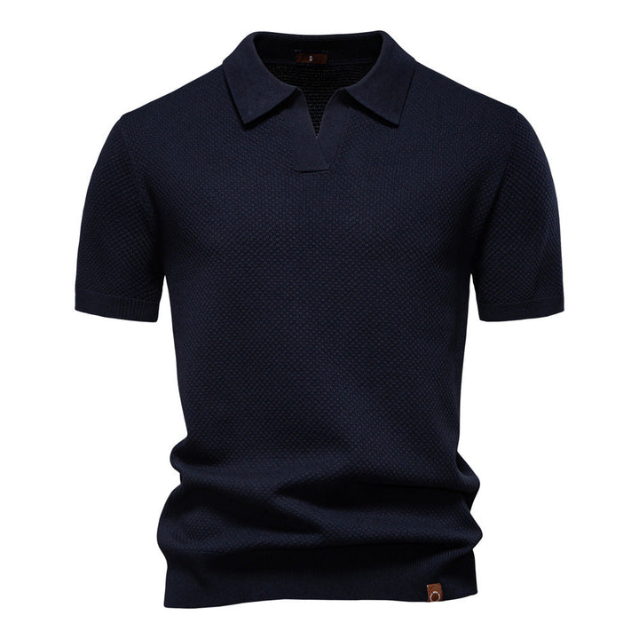 Van Elst Mode® | Elegant Pikétröja med Korta Ärmar