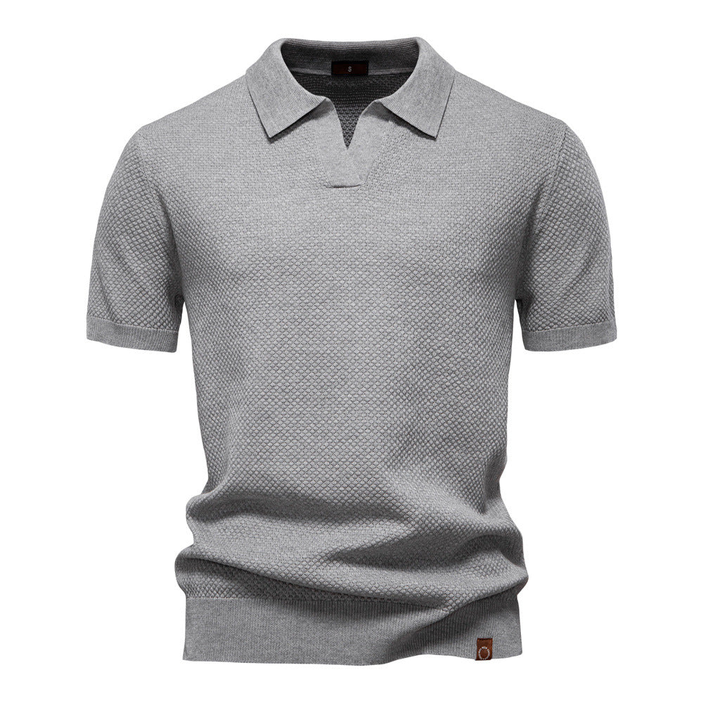 Van Elst Mode® | Elegant Pikétröja med Korta Ärmar