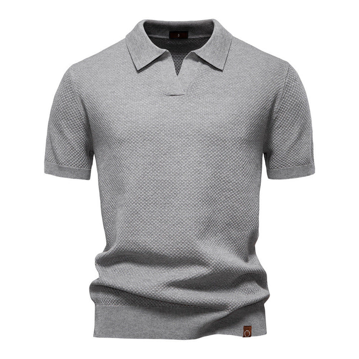 Van Elst Mode® | Elegant Pikétröja med Korta Ärmar