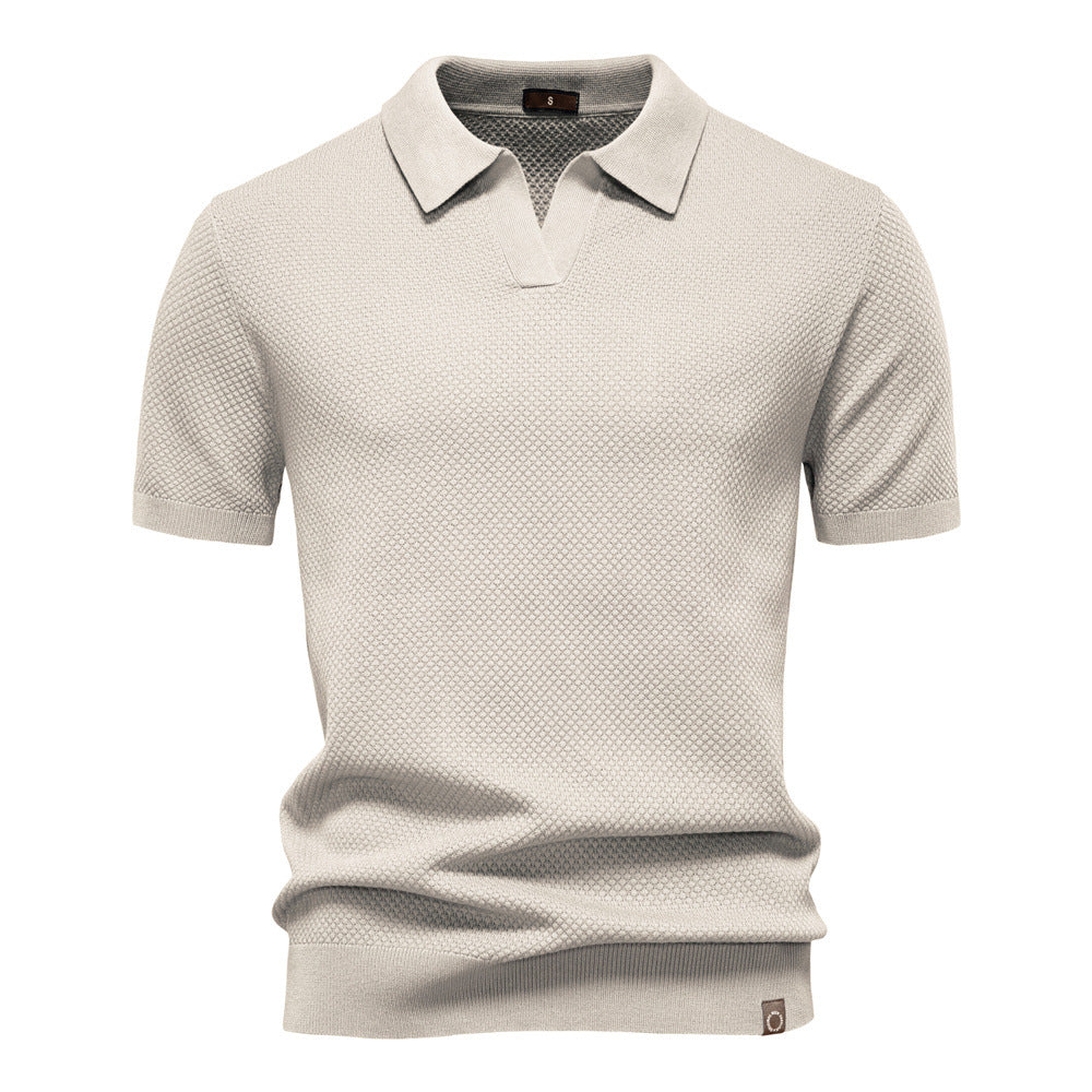 Van Elst Mode® | Elegant Pikétröja med Korta Ärmar