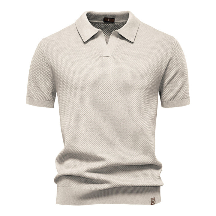 Van Elst Mode® | Elegant Pikétröja med Korta Ärmar
