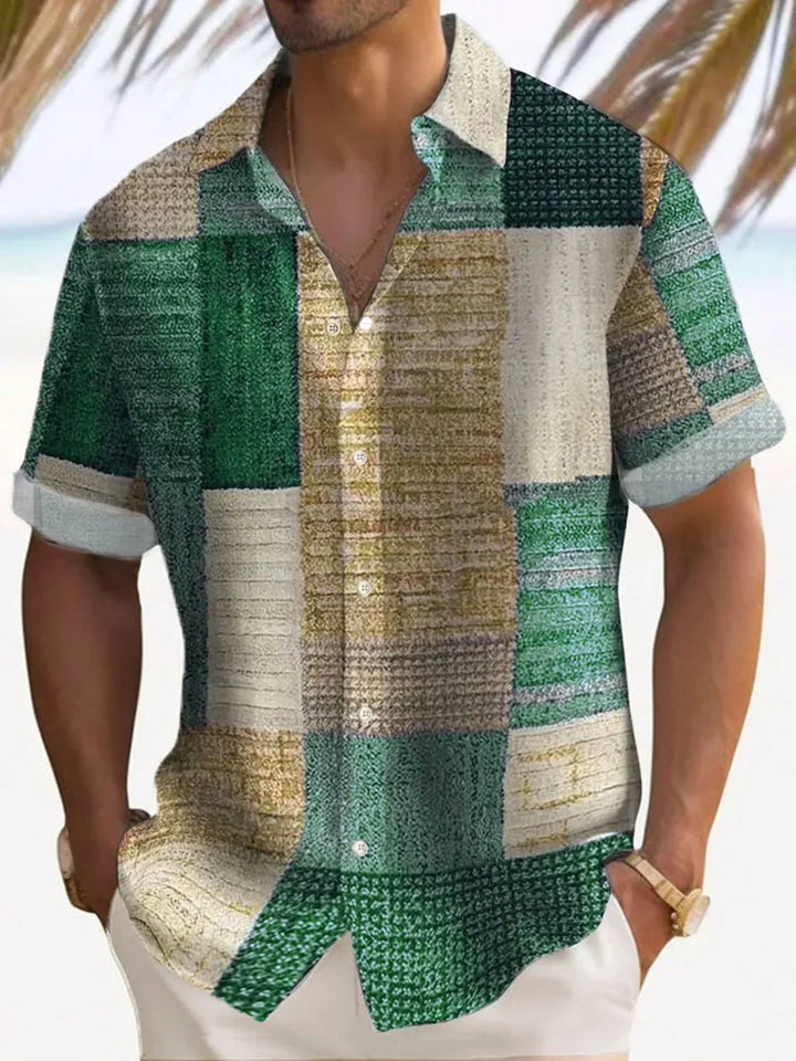 Elegant Patchwork Skjorta
