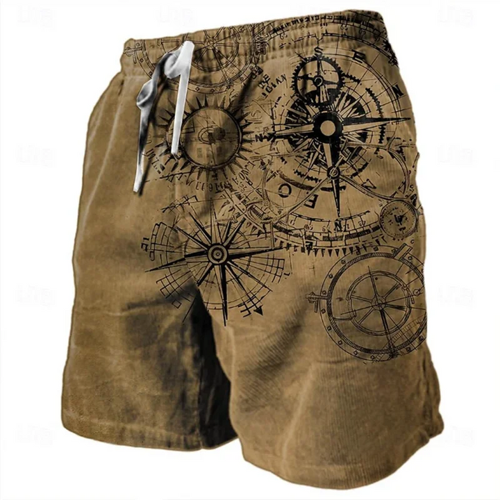 LuKa | Klassisk Kompassmönster Badshorts