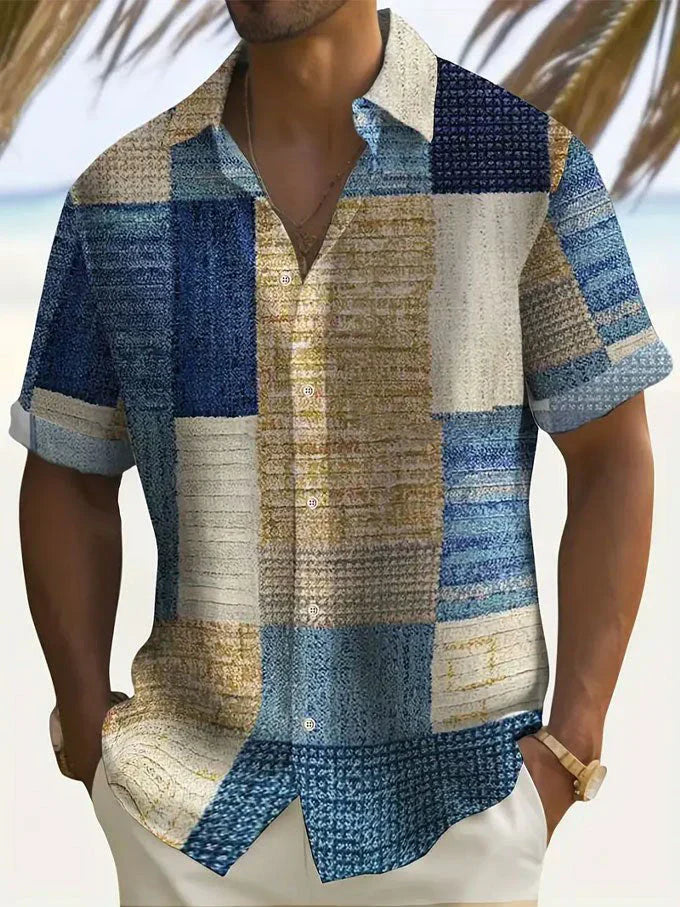 Elegant Patchwork Skjorta