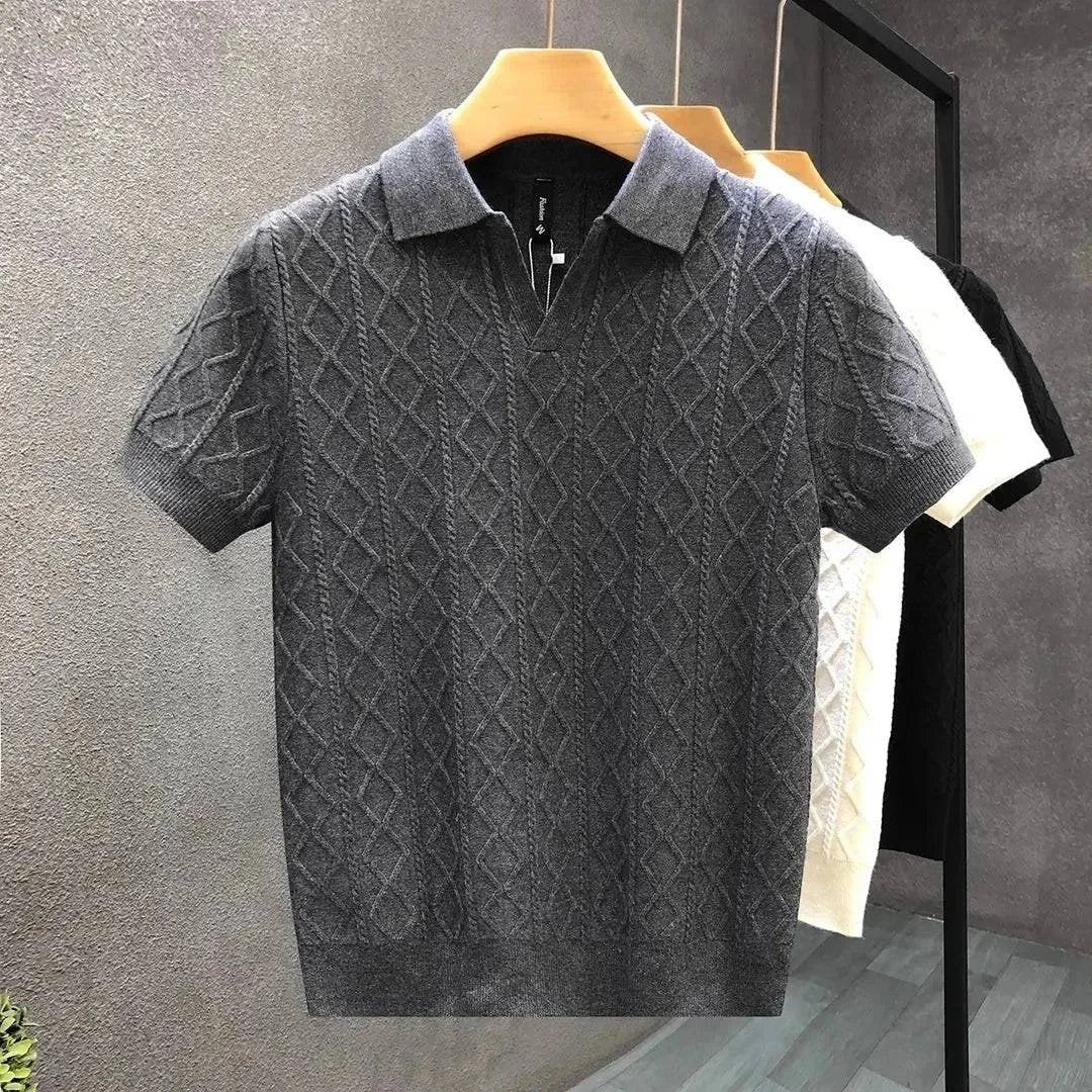Blanco Diamantstickad Polo