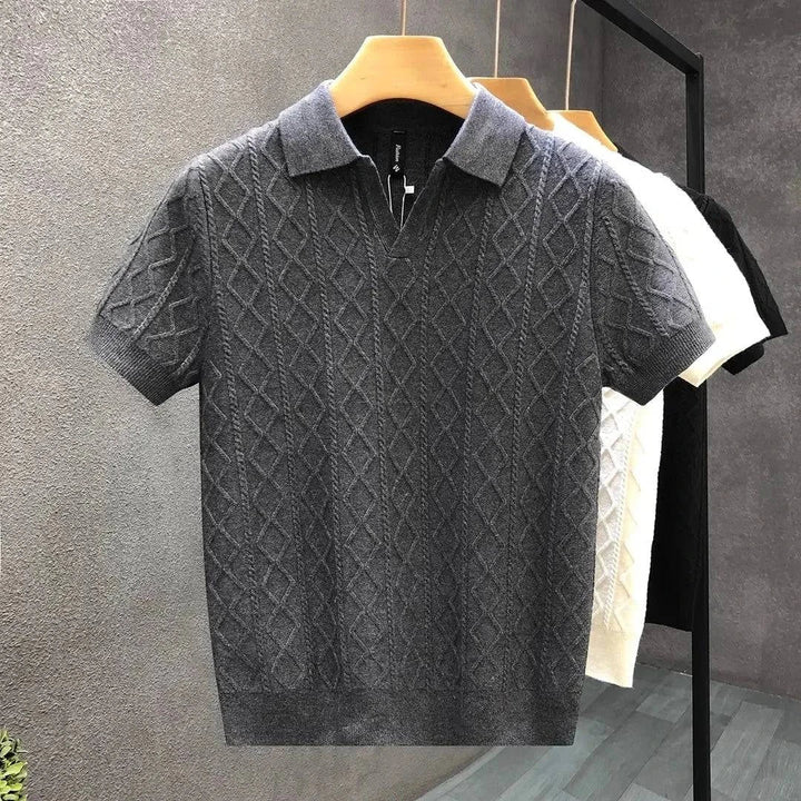 Blanco Diamantstickad Polo