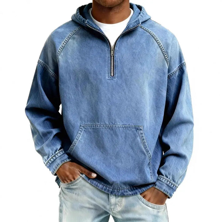 Beeckhoven™ | Tidlös Denim Skjorta med Långa Ärmar & Huva