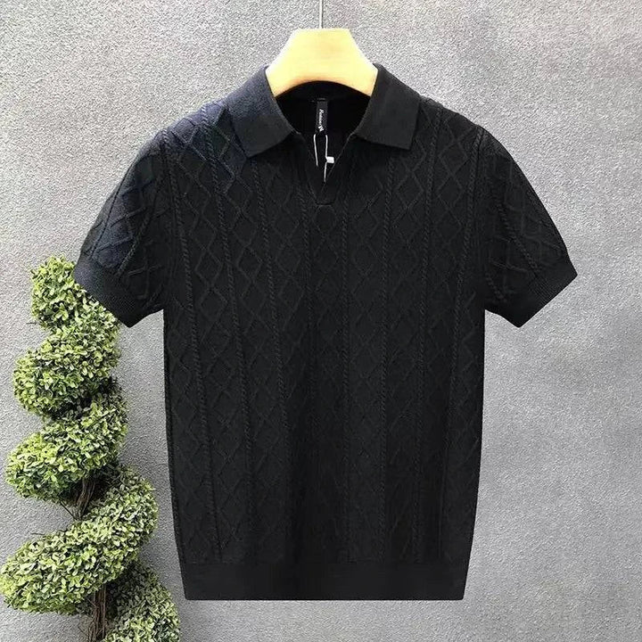 Blanco Diamantstickad Polo