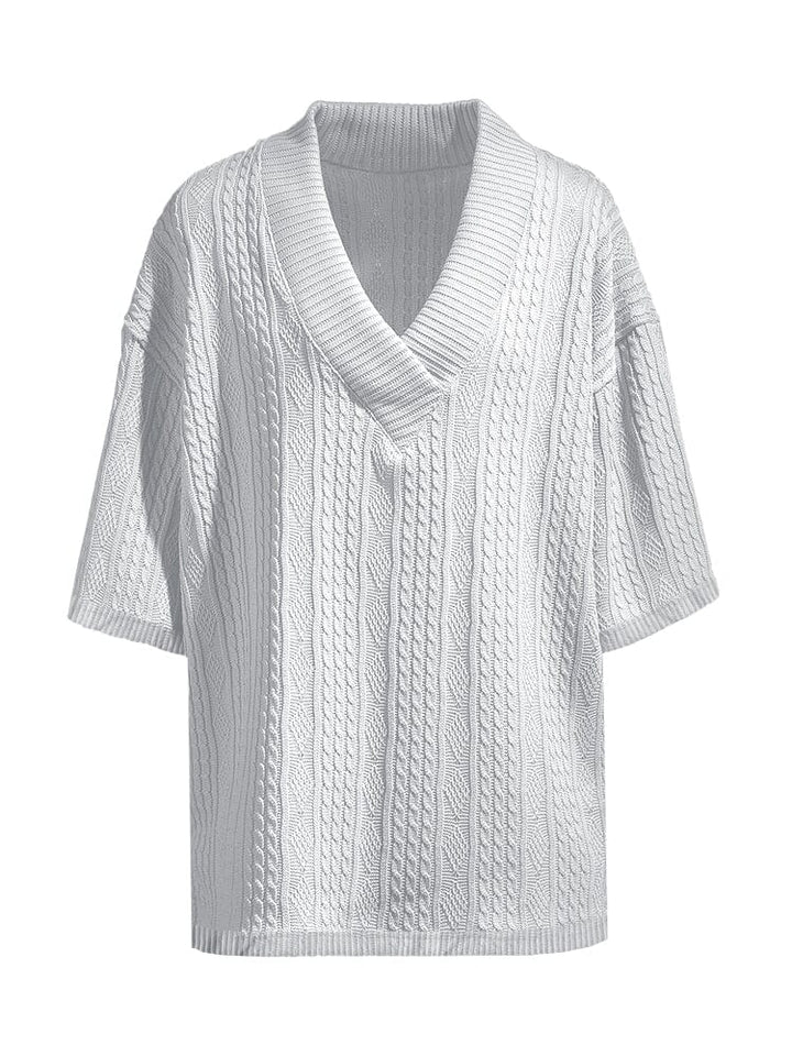 Casual Kabel Stickad T-Shirt Set