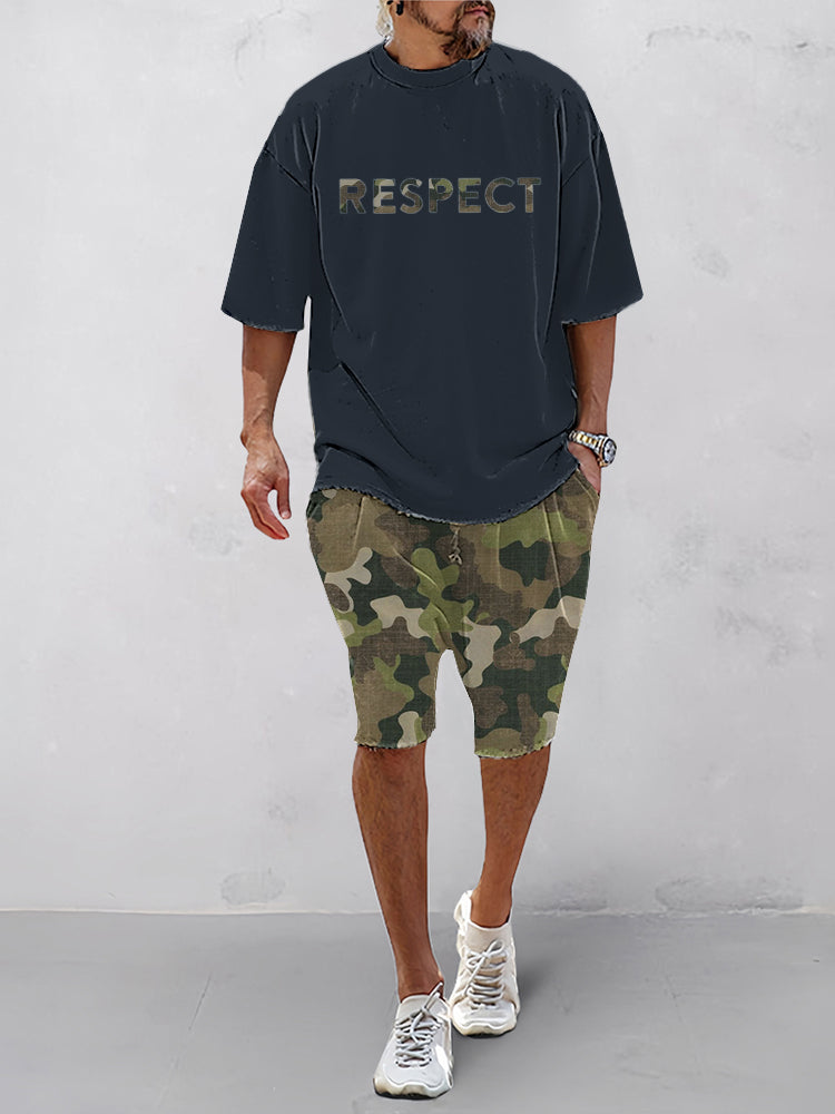 Casual Etniskt Tryckt Sportset